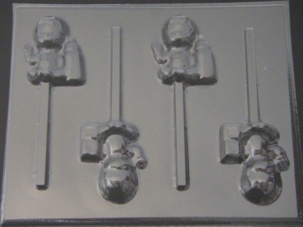 4219 Baby Girl Boy Bottles Blocks Chocolate Candy Lollipop Mold
